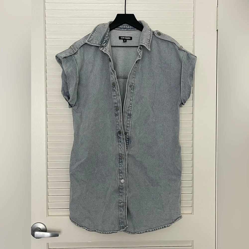 Steve Madden denim shirt dress - Picture 3 of 6